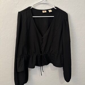 Levi's Black V-Neck Blouse